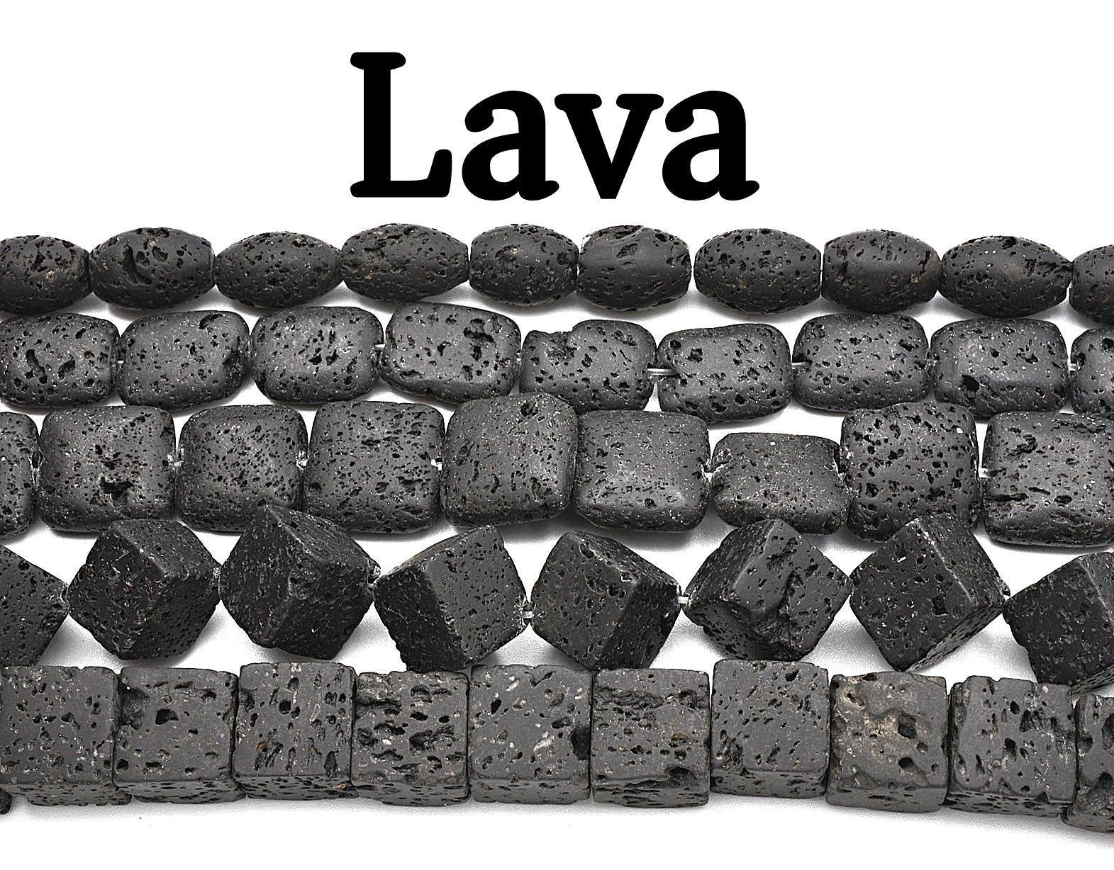 Black Lava Gemstone Square Cube Marquise Cross Hole on Sale - BeadsFindingDepot