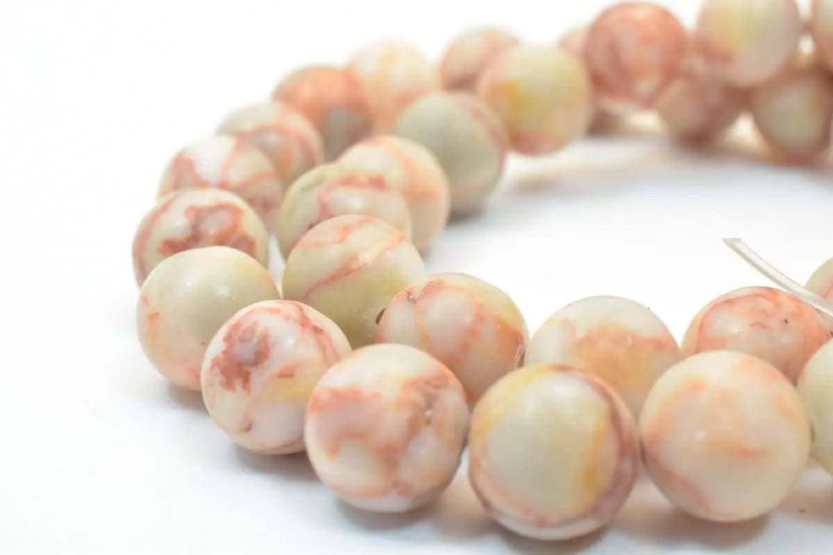 Matte Natural Red Picasso Jasper Round Beads 4.5mm-10mm jewelry - BeadsFindingDepot