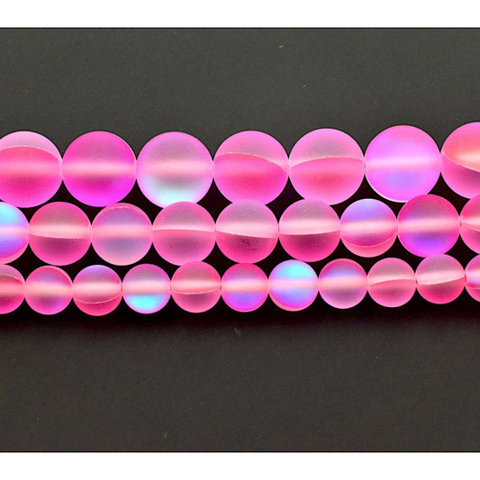 Matte Fuchsia Opal Gemstone beads for jewelry making sizes 6mm 8mm 10mm BeadsFindingDepot