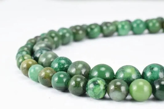 Natural African Dark Green Agate Gemstone Beads Jewelry chakra stones - BeadsFindingDepot