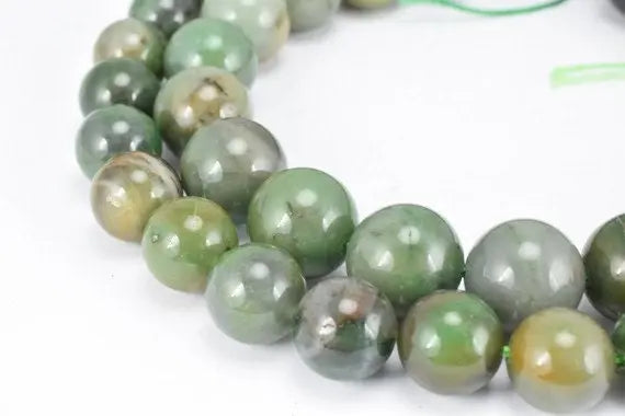 Natural African Green Agate Gemstone Beads Gemstone Round Beads 10mm,12mm Natural Stones Beads Healing chakra stones Jewelry Making - BeadsFindingDepot