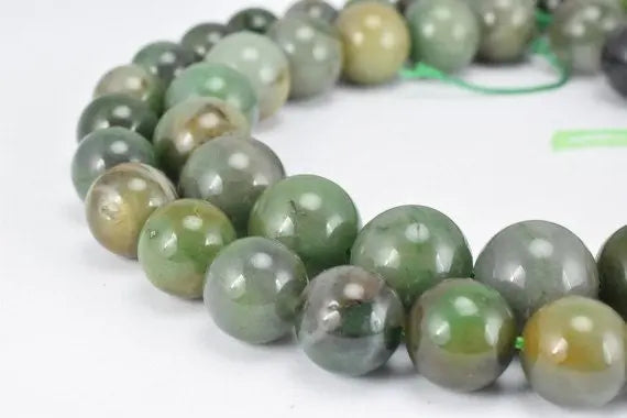 Natural African Green Agate Gemstone Beads Gemstone Round Beads 10mm,12mm Natural Stones Beads Healing chakra stones Jewelry Making - BeadsFindingDepot
