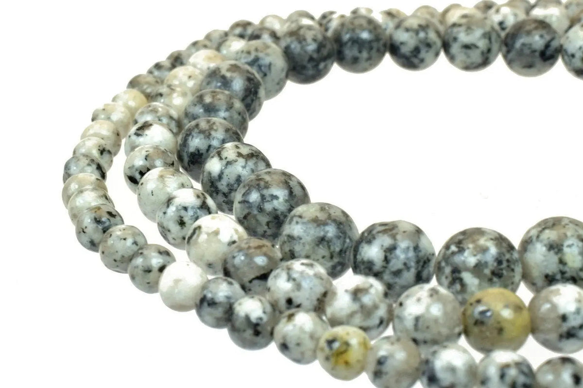 Natural Dalmatian Jasper Round Beads 6mm 8mm 10mm Round Beads Natural Gemstone Beads For jewelry making - BeadsFindingDepot