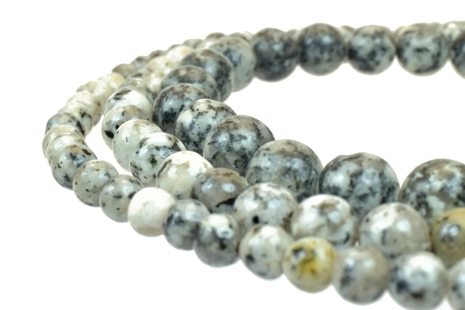 Natural Dalmatian Jasper Round Beads 6mm 8mm 10mm Round Beads Natural Gemstone Beads For jewelry making - BeadsFindingDepot