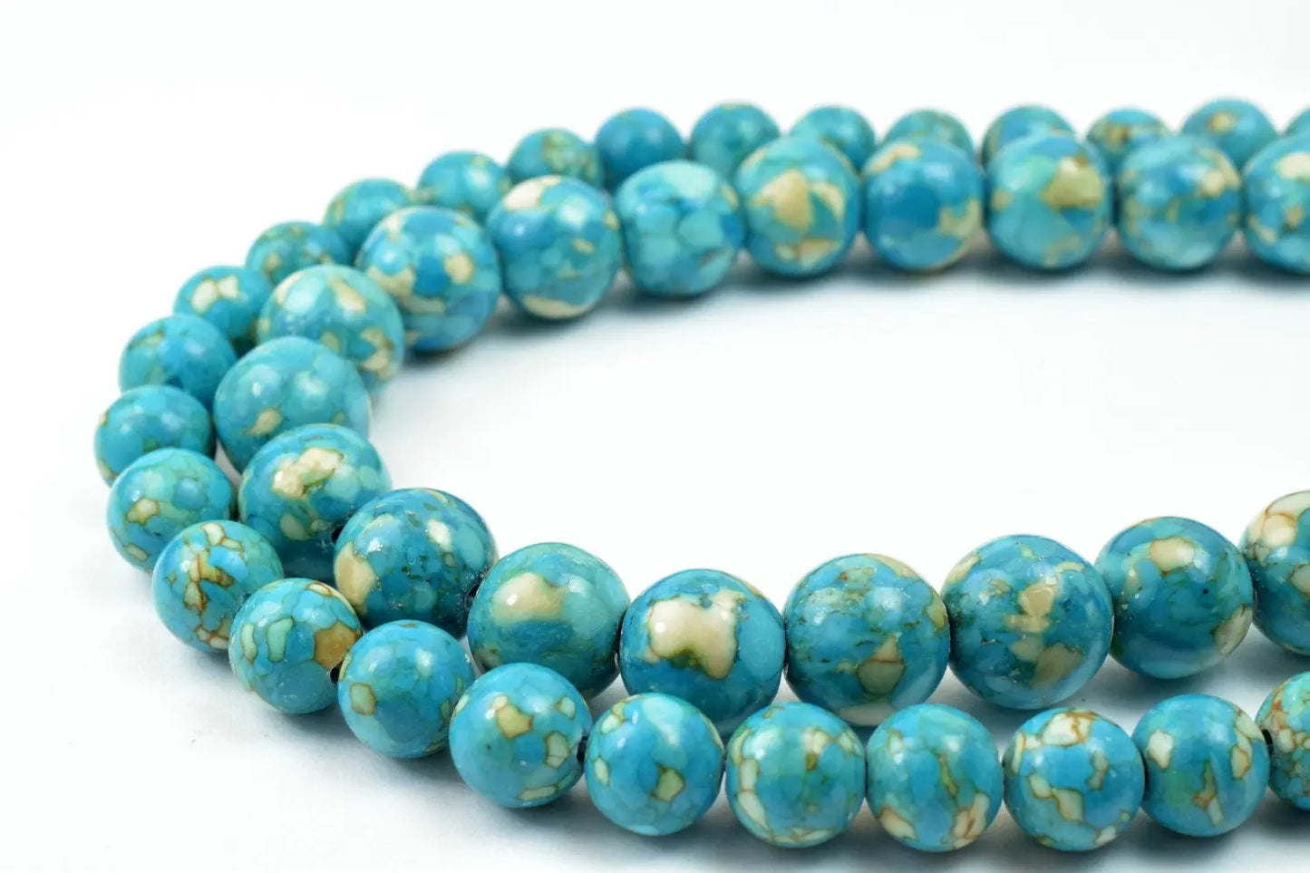 Natural Magnesite Turquoise Gemstone Round Beads 8mm 10mm loose Beads - BeadsFindingDepot