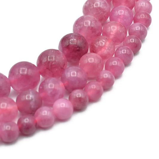 Natural Pink Muscovite Gemstone Round Beads 6mm-10mm Crystal Jewelry - BeadsFindingDepot