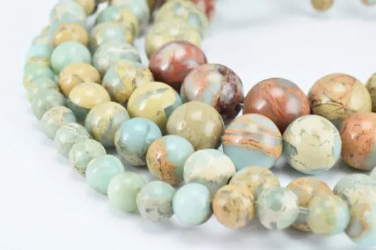 Natural Snake Skin Jasper Stone Beads Gemstone Round 4mm,6mm,8mm,10mm,12mm Natural Stones Bead healing stone chakra stone for Jewelry Making - BeadsFindingDepot