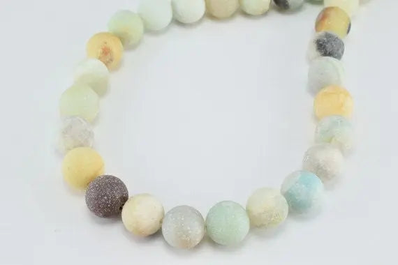 New Amazonite Matte Gemstone Round Beads 4mm 6mm 8mm 10mm 12mm Natural - BeadsFindingDepot