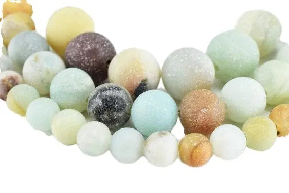 New Amazonite Matte Gemstone Round Beads 4mm 6mm 8mm 10mm 12mm Natural - BeadsFindingDepot