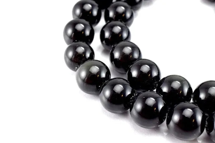 Obsidian Gemstone Round Beads 8mm, 10mm, loose gemstone, birthstone for jewelry making - BeadsFindingDepot
