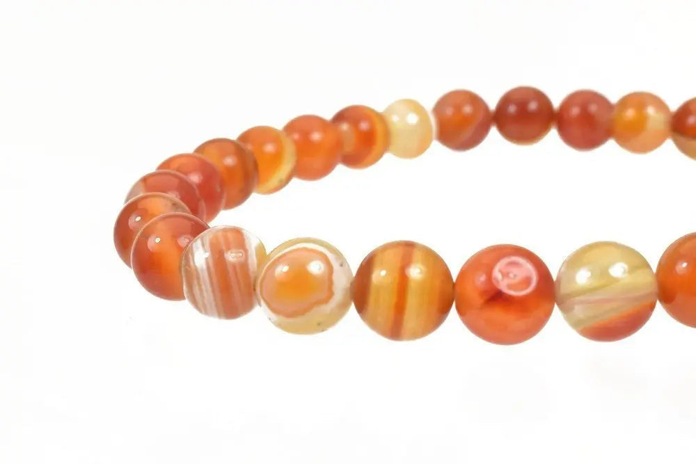 Orange Madagascar Agate Gemstone Round Beads Size 8mm Natural Stone Beads Healing stone chakra stones for Jewelry Making - BeadsFindingDepot