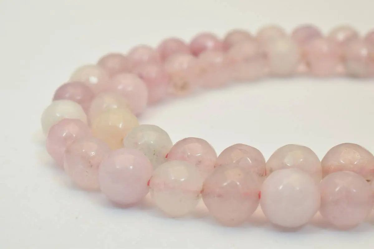 pink rose quartz gemstone faceted round beads size 7 mm natural stones beads healing chakra stones for jewelry making item...