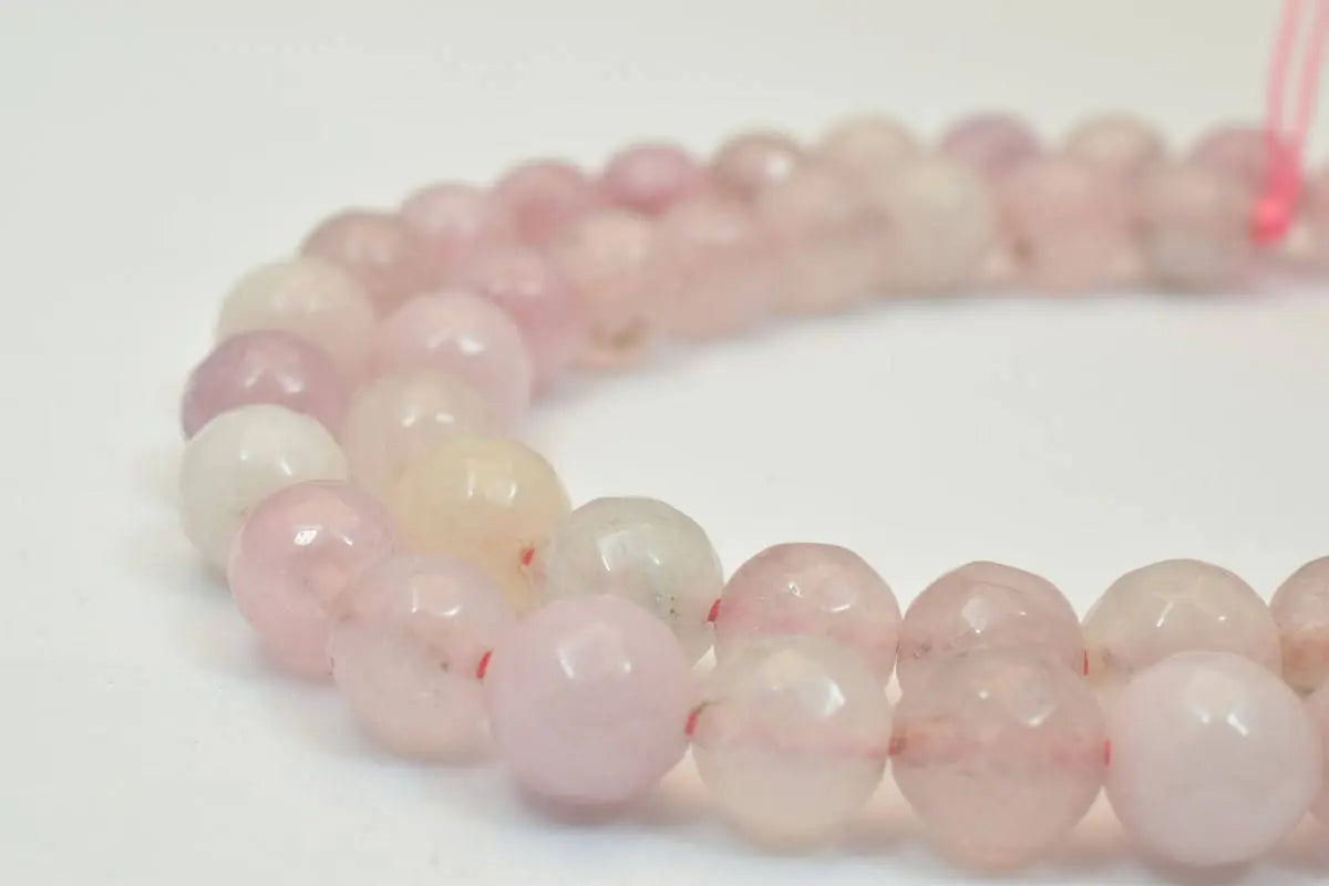 Pink Rose Quartz Gemstone Faceted Round Beads Size 7mm Natural Stones Beads Healing chakra stones for Jewelry Making Item# 789222065768*