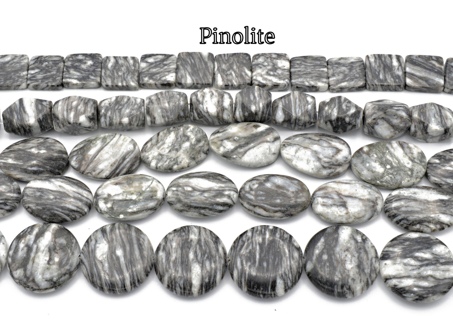 Rectangular Square Round  Pinolite Gems on Sale Now - BeadsFindingDepot