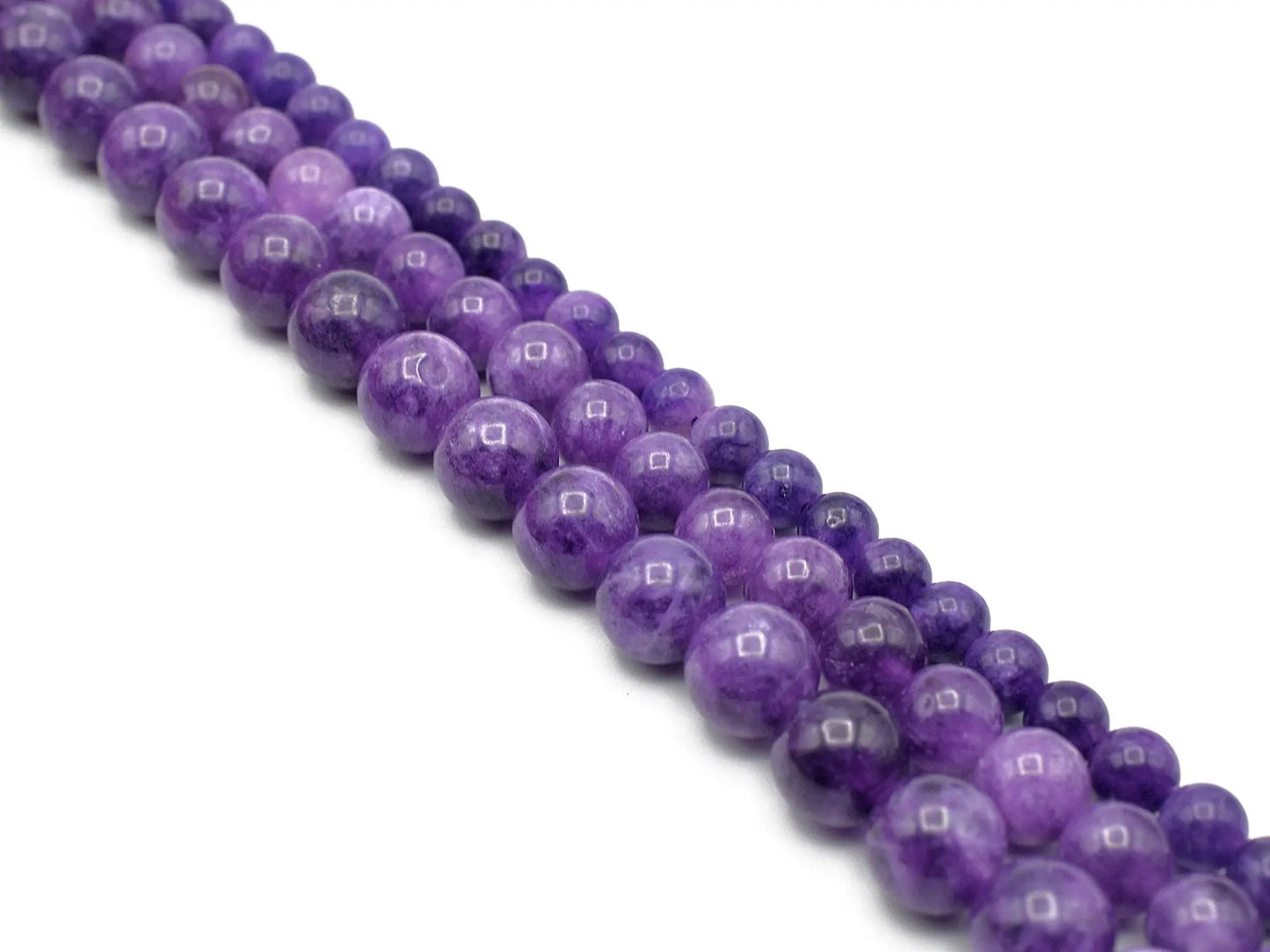 Purple lepidolite stone beads gemstone aaa quality 15" strand round 6mm,8mm,10mm natural stones bead healing chakra stone for jewelry making - BeadsFindingDepot