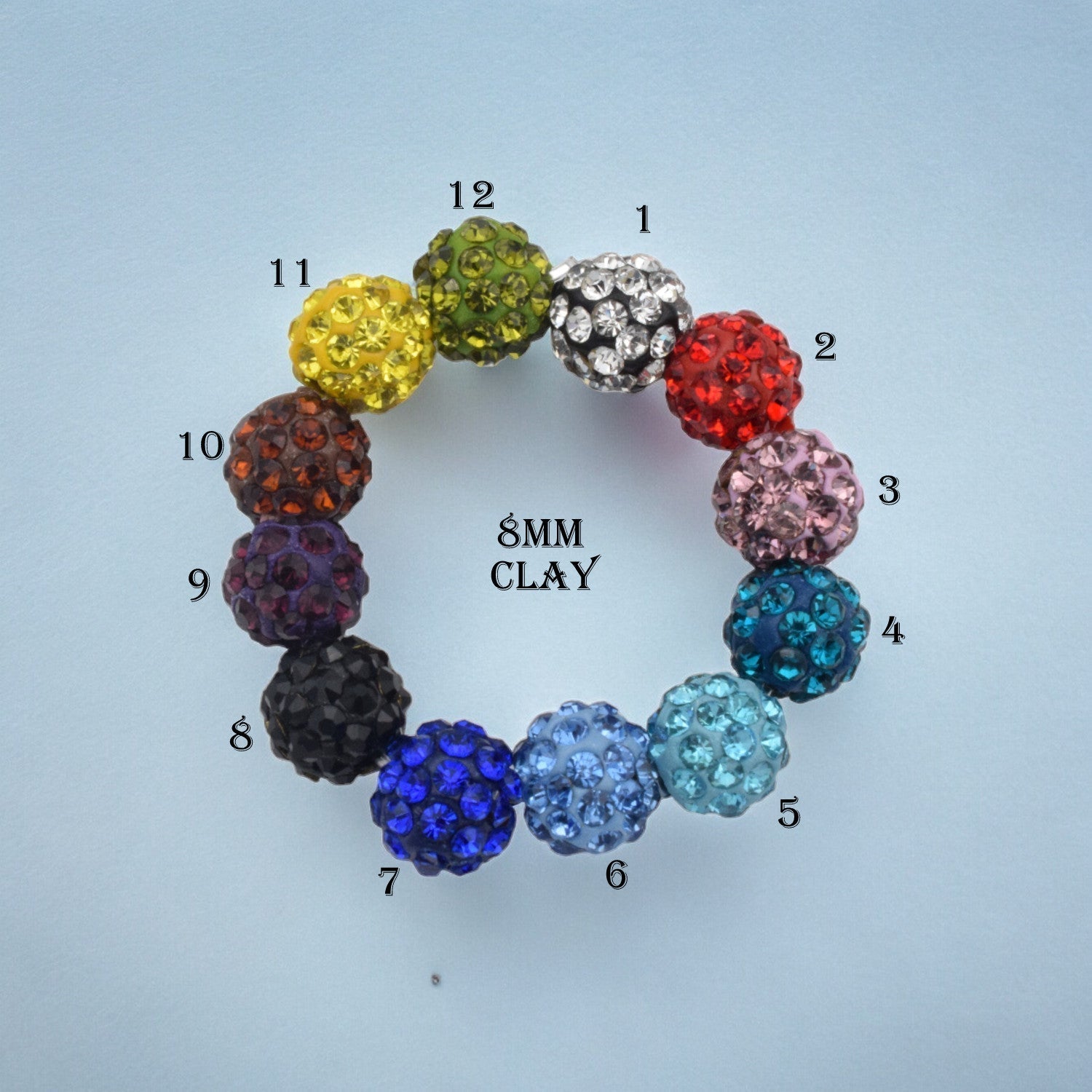 8mm Rhinestone Micro Pave Beads in Metal and Clay for jewelry making jewelry making supplies