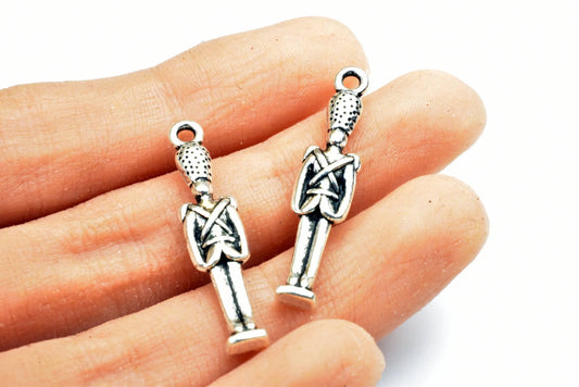 Royal British Soldiers Charms Queen's Guard Size 21x7mm Silver Color Charm Double FacePendant Finding For Jewelry Making 9PCs Per Pack - BeadsFindingDepot