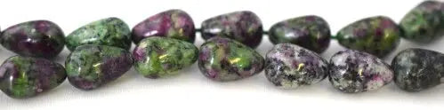 Ruby Zoisite Teardrop Gemstone Beads 1 strand 28 PCs Size 15x11mm Hole Size 1.5mm Natural, healing, chakra, birthstone for Jewelry Making - BeadsFindingDepot
