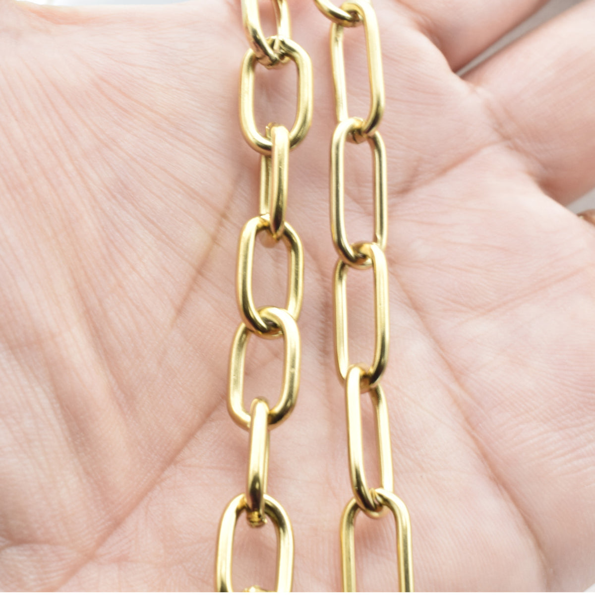 Gold Stainless Steel Paper Clip Chain | Jewelry Making Supplies jewelry making supplies - detail image 3