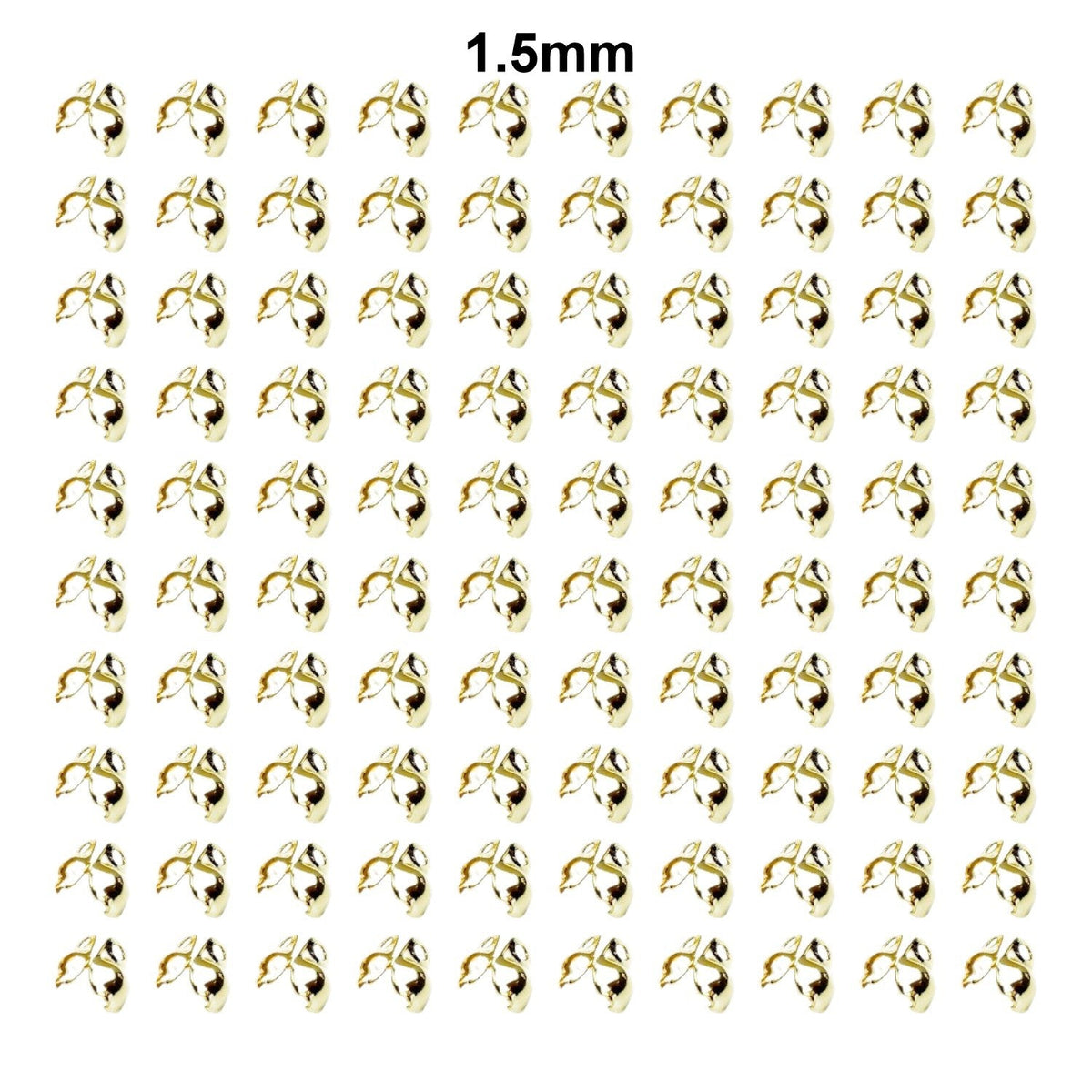 18K Gold Filled Ball Chain End Tip Beads Set - Assorted Sizes for Jewelry Crafting, Elegant Crimp Cover Finishes BeadsFindingDepot