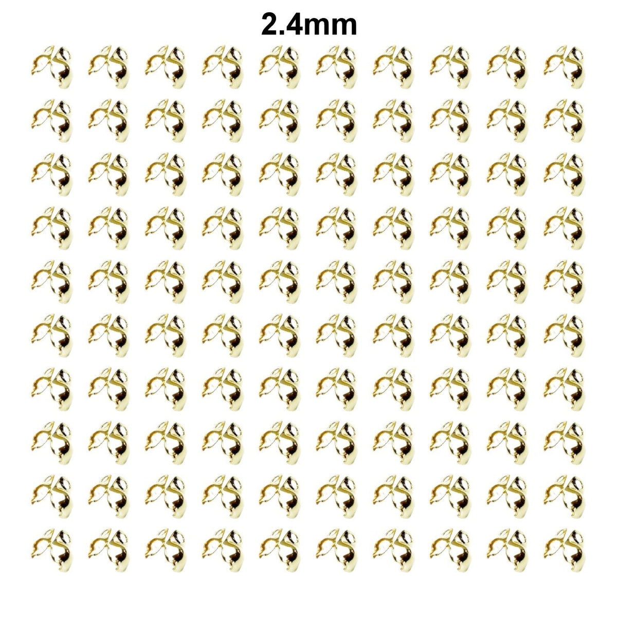 18K Gold Filled Ball Chain End Tip Beads Set - Assorted Sizes for Jewelry Crafting, Elegant Crimp Cover Finishes BeadsFindingDepot