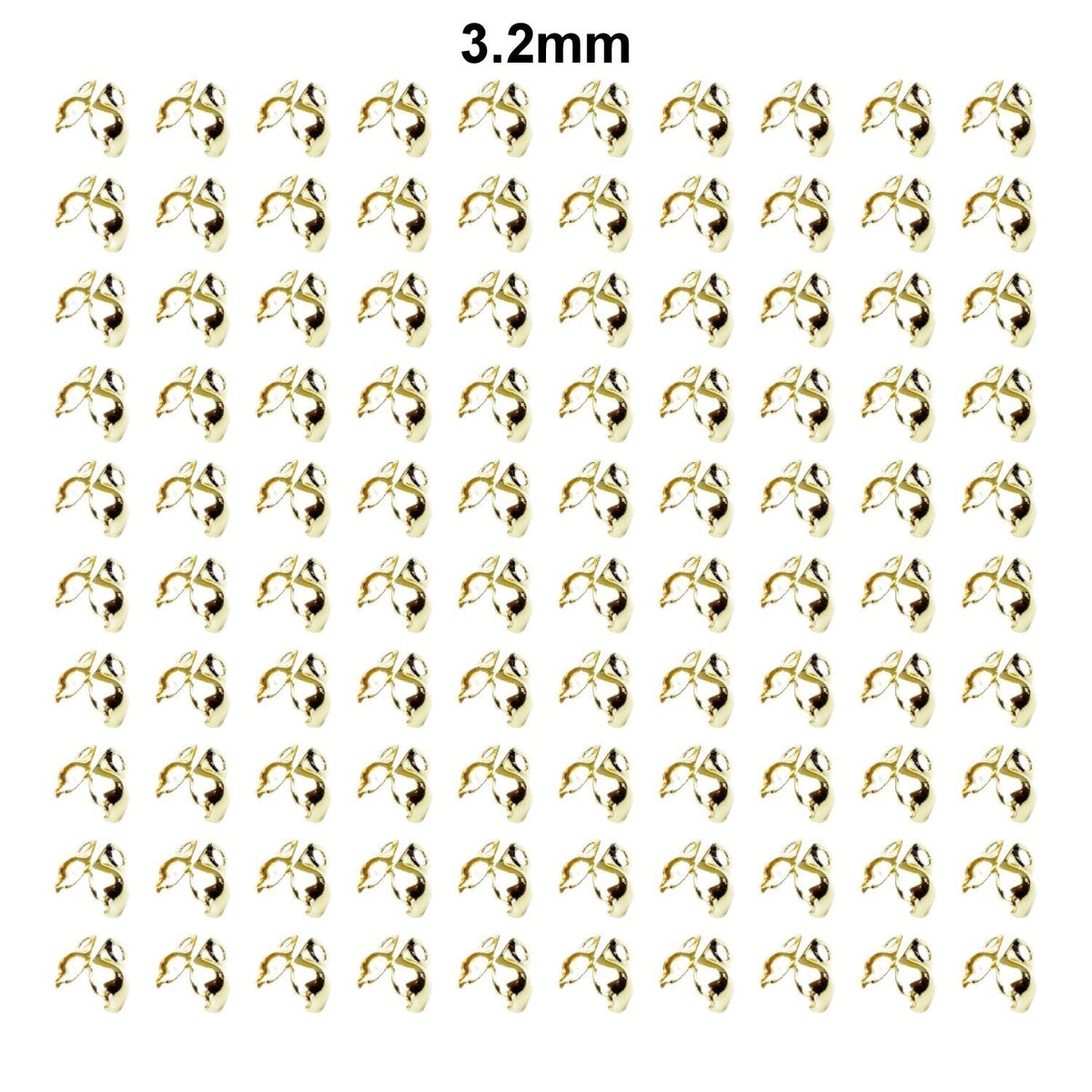 18K Gold Filled Ball Chain End Tip Beads Set - Assorted Sizes for Jewelry Crafting, Elegant Crimp Cover Finishes BeadsFindingDepot