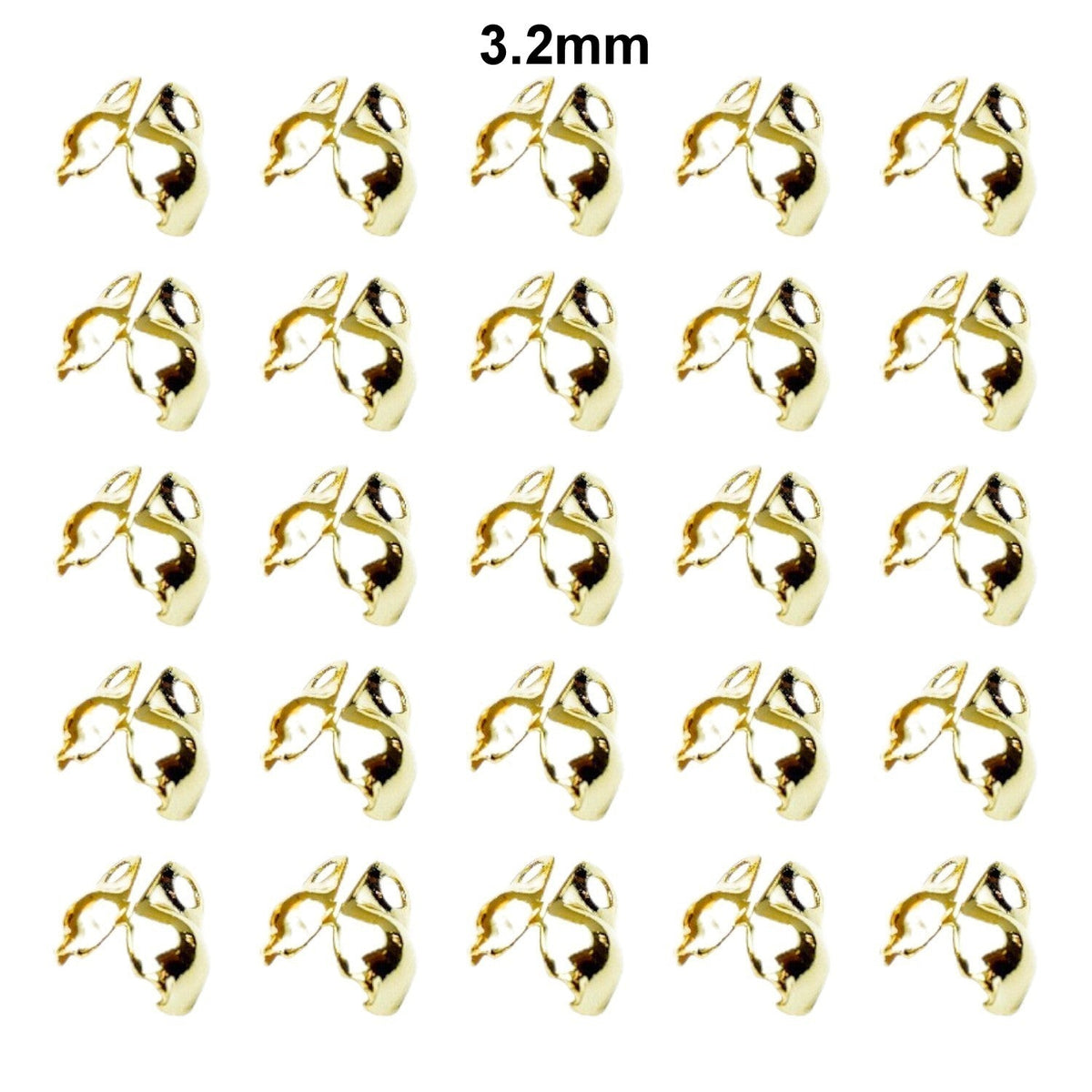 18K Gold Filled Ball Chain End Tip Beads Set - Assorted Sizes for Jewelry Crafting, Elegant Crimp Cover Finishes BeadsFindingDepot