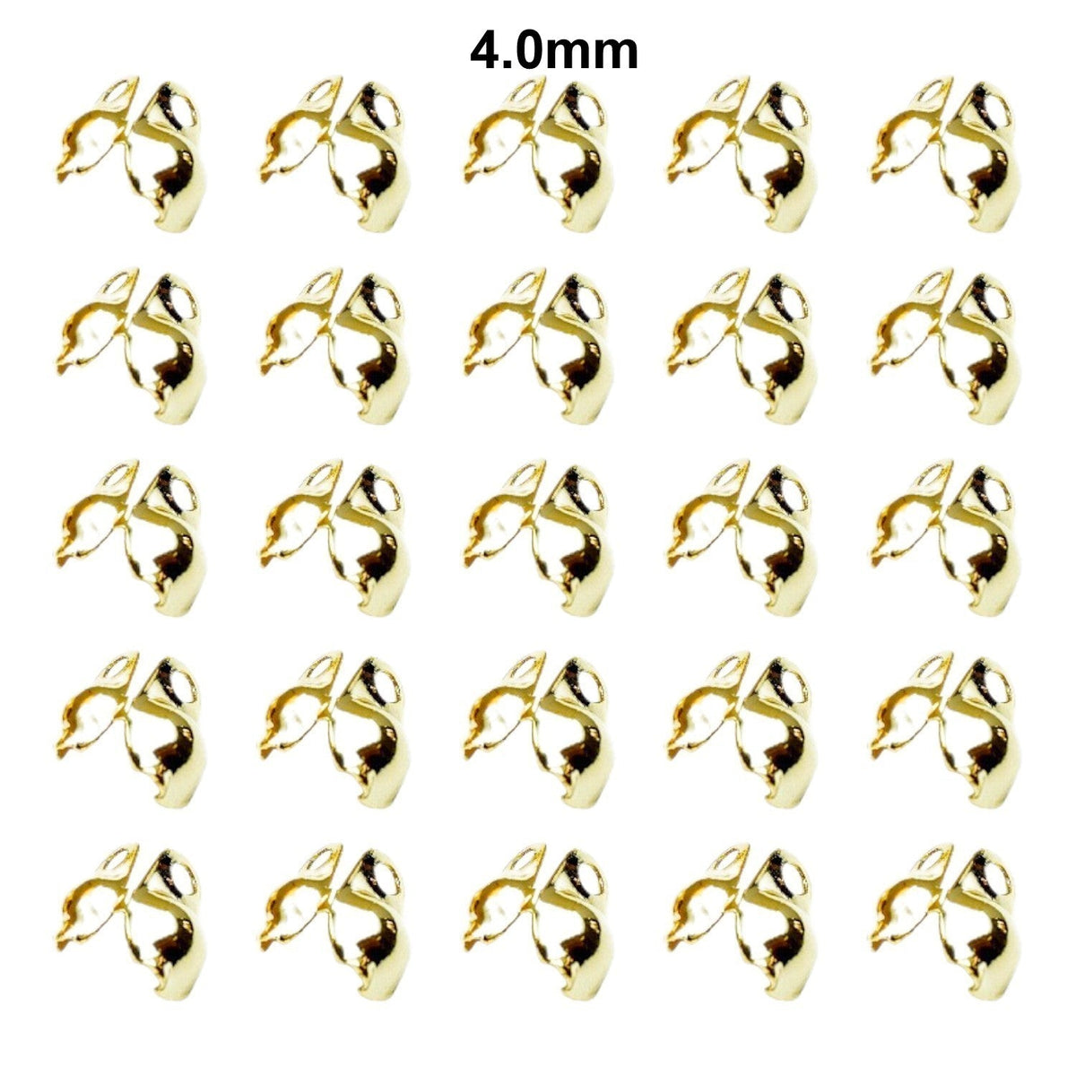 18K Gold Filled Ball Chain End Tip Beads Set - Assorted Sizes for Jewelry Crafting, Elegant Crimp Cover Finishes BeadsFindingDepot