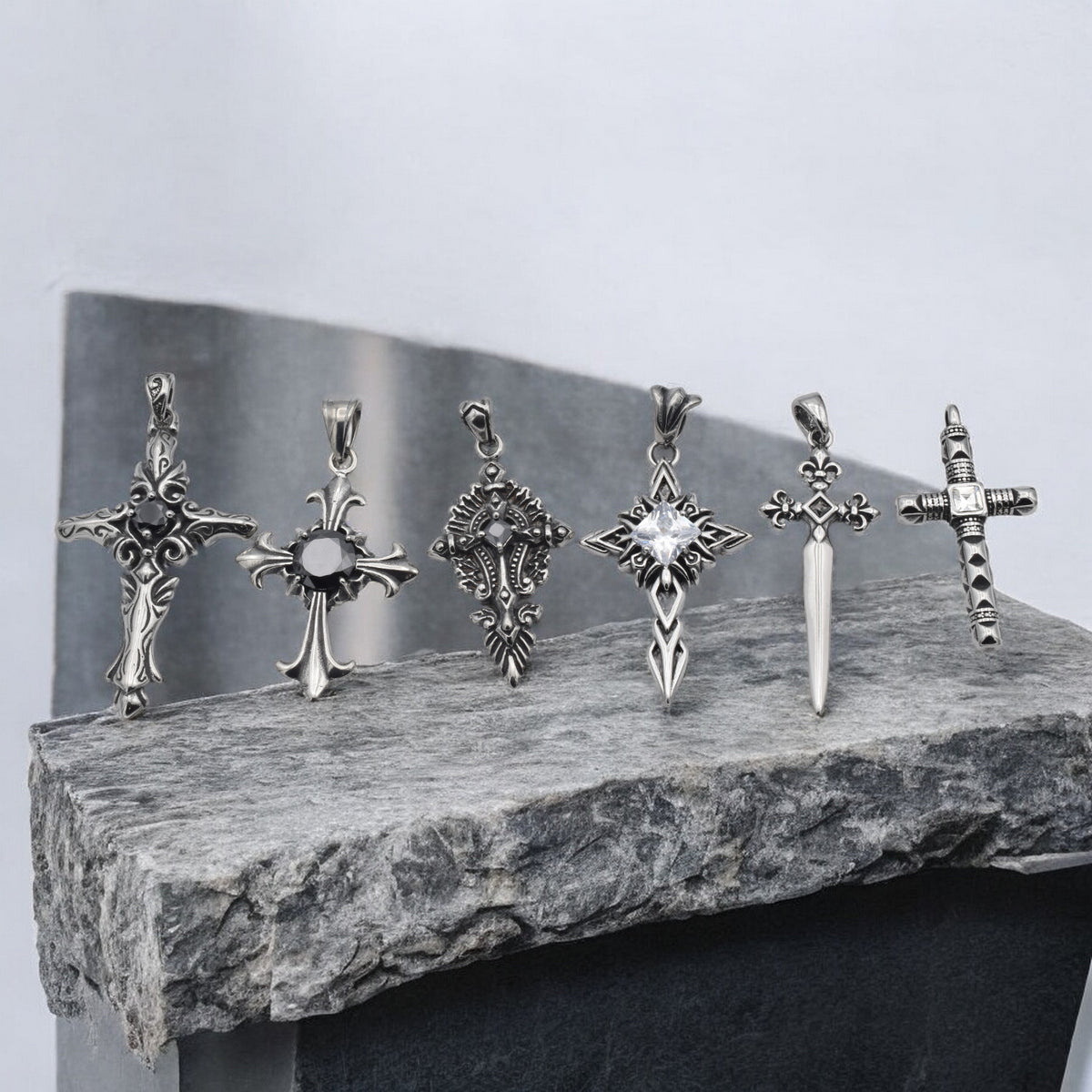 Stainless Steel Baroque & Dagger Cross Pendants for Jewelry Making jewelry making supplies - detail image 7