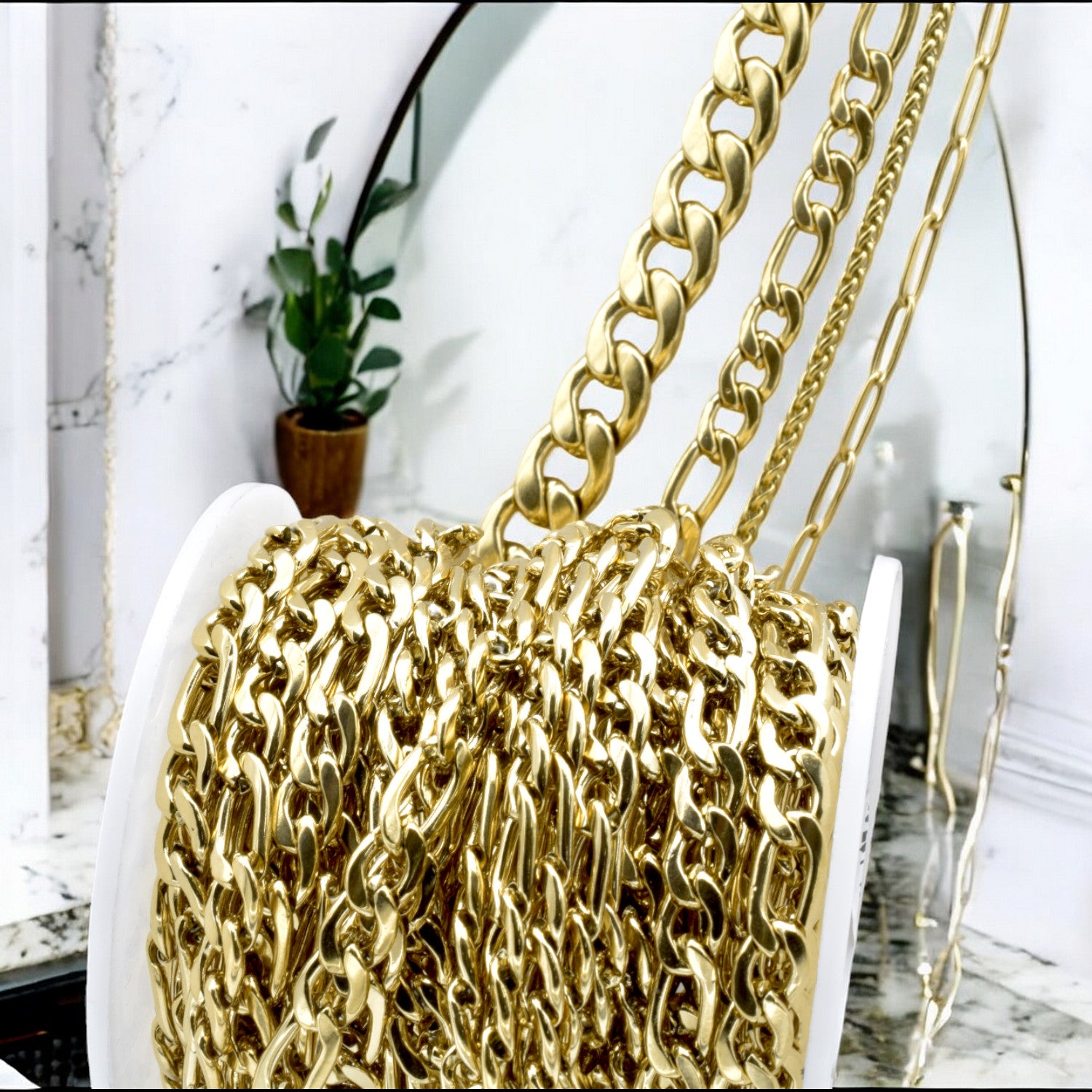 Stainless Steel Gold Filled Look Chains   Sophisticated Jewelry for Any Outfit jewelry making supplies - detail image 8