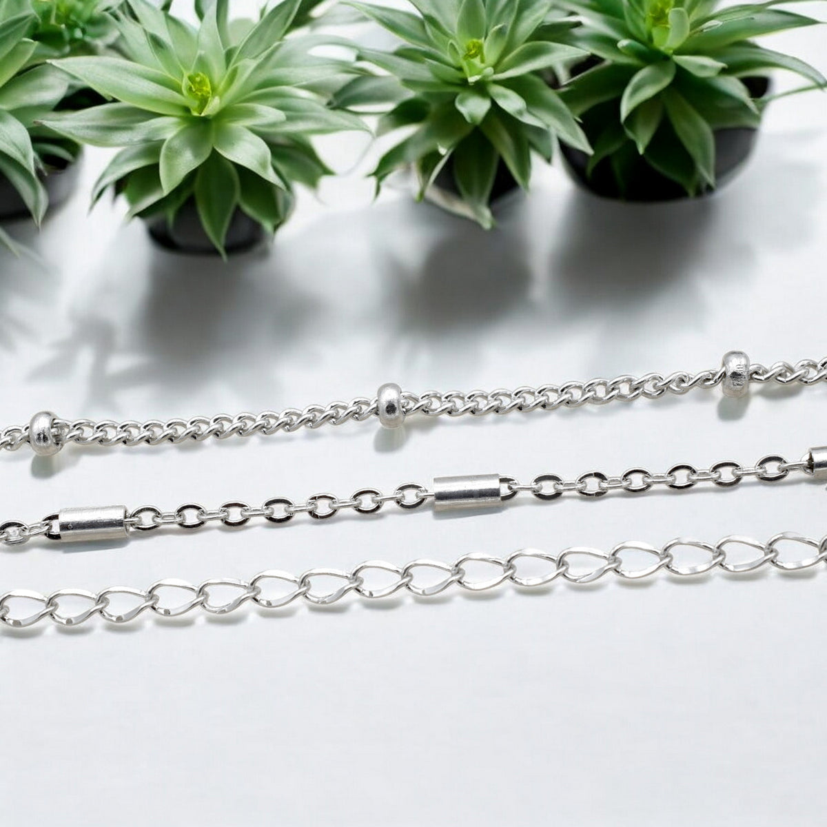 Stainless Steel Jewelry Chains | Bar, Satellite & Extension Chains jewelry making supplies - detail image 4