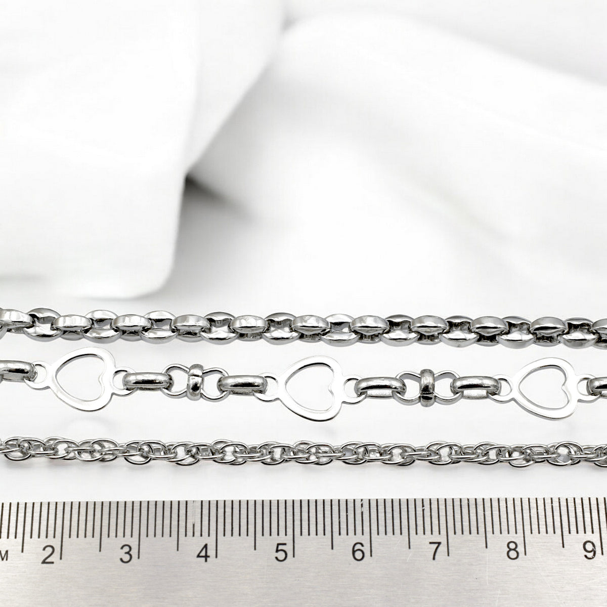 Stainless Steel Continuous Chain   Heart, Rolo & Curb Links for Jewelry Making jewelry making supplies - detail image 5