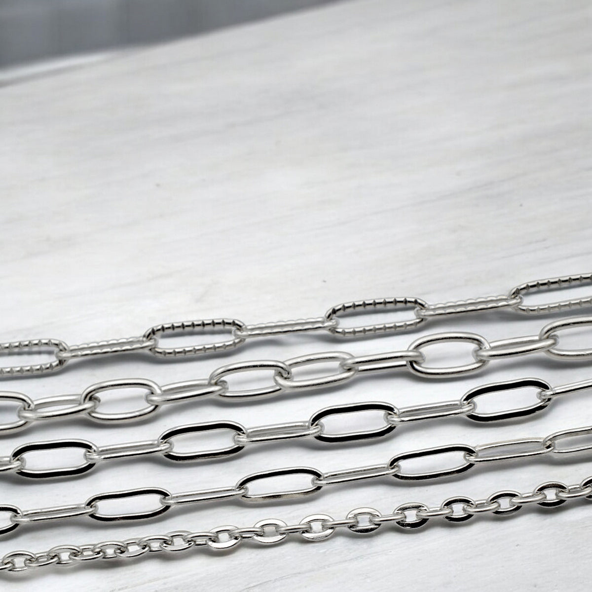 Stainless Steel Paper Clip Chain   Continuous Roll for Jewelry Making jewelry making supplies - detail image 4