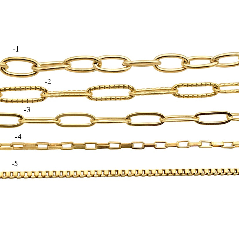 Gold Plated stainless Steel unfinished chain paper clip box chain for jewelry making sold by yard BeadsFindingDepot