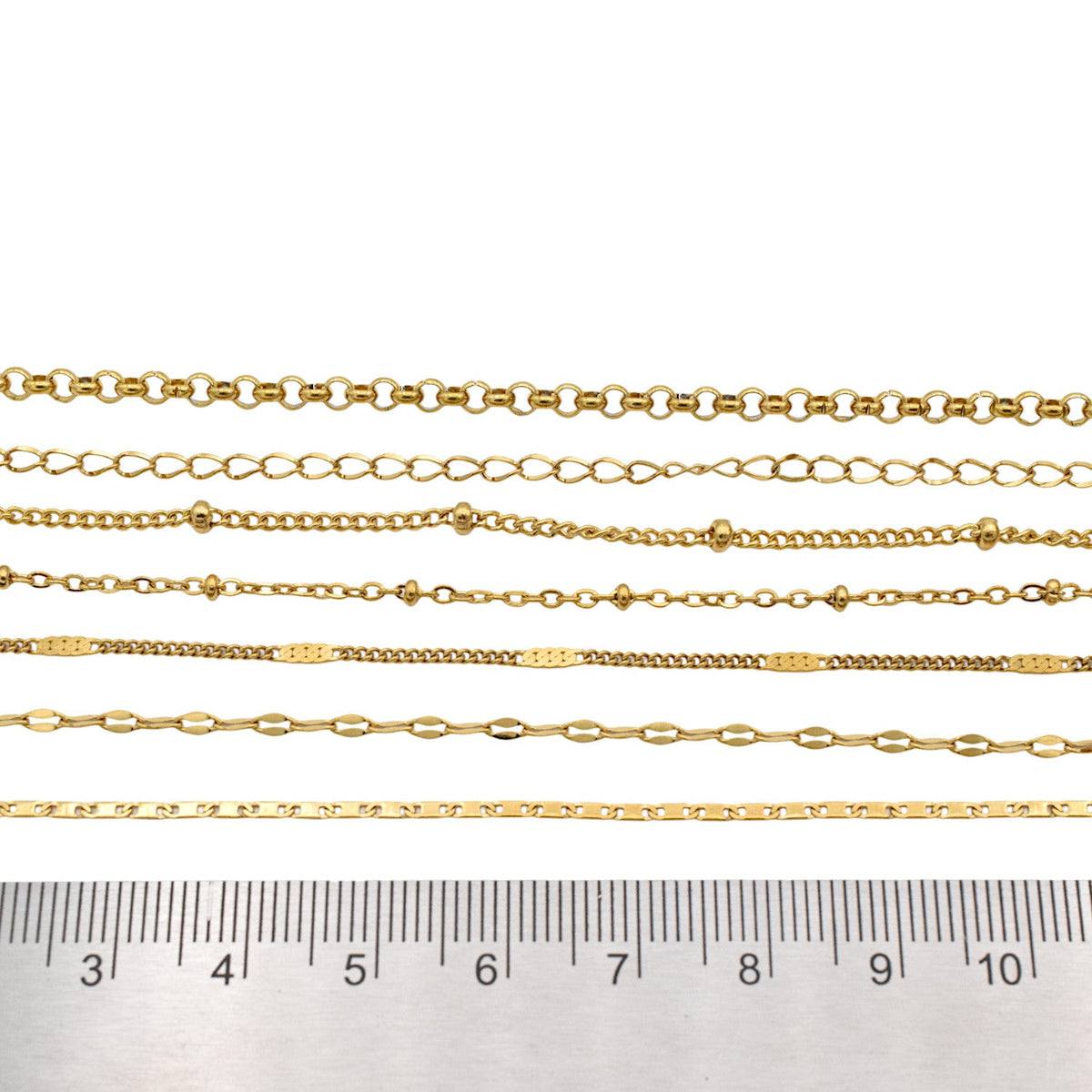 Dainty Gold Plated Stainless steel continuous chain for jewelry making 2-3mm sold by yard BeadsFindingDepot