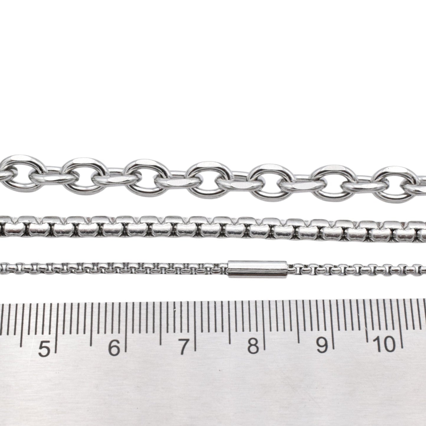 Stainless Steel continuous chain for jewelry making link chain bar chain sold by yard BeadsFindingDepot