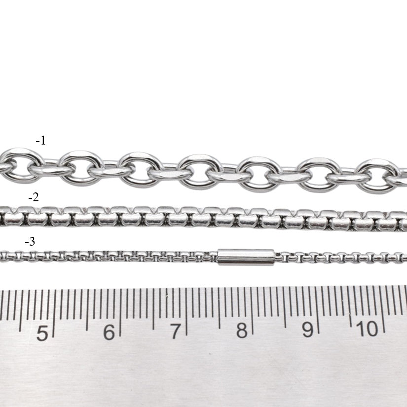 Stainless Steel continuous chain for jewelry making link chain bar chain sold by yard BeadsFindingDepot