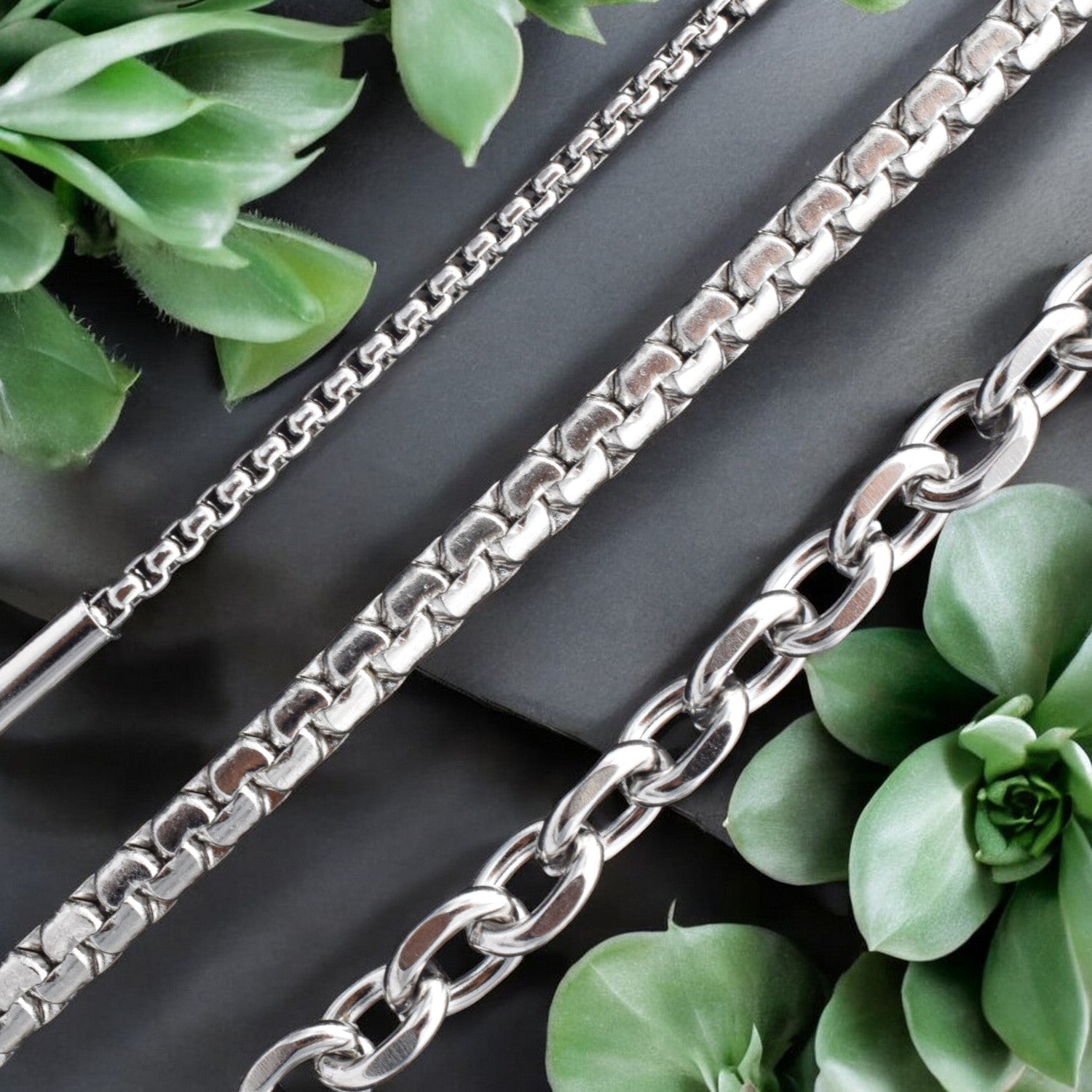Stainless Steel continuous chain for jewelry making link chain bar chain sold by yard BeadsFindingDepot