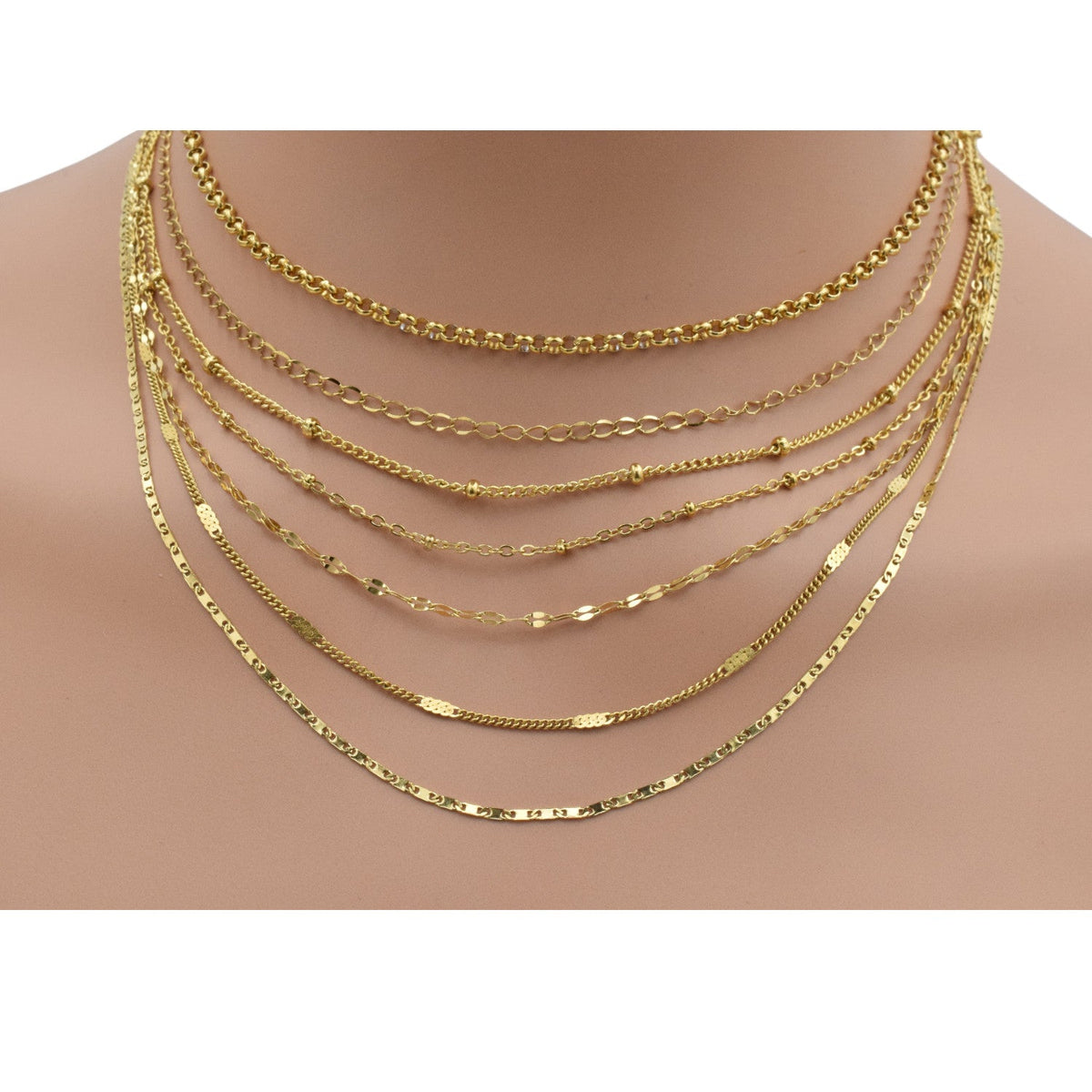 Dainty Gold Plated Stainless steel continuous chain for jewelry making 2-3mm sold by yard BeadsFindingDepot
