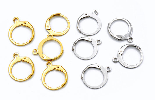 Stainless Steel Gold Plated Lever Back Earring Findings Hooks