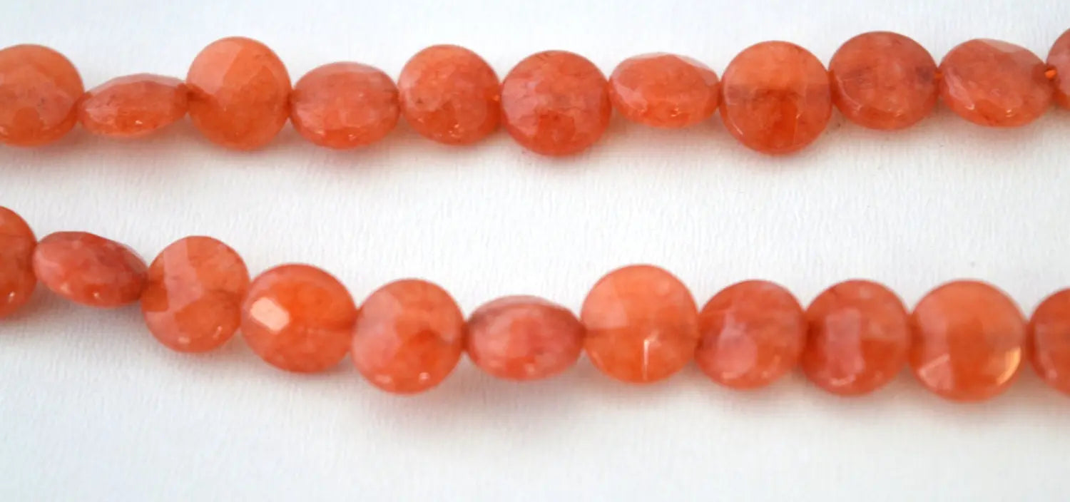 Orange Color Agate Gemstone Beads, 48 PCs / Strand, 9mm,Hole Size 0.5mm natural, healing, chakra,birthstone Round Beads for Jewelry Making - BeadsFindingDepot