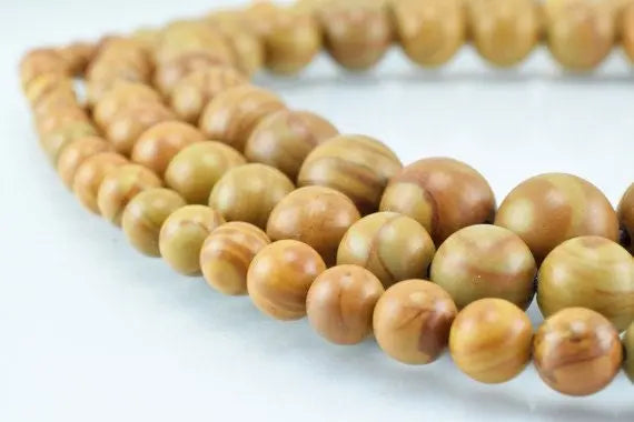 Tiger Skin Beads Wooden Jasper Gemstone Round Beads 4mm to 12mm - BeadsFindingDepot