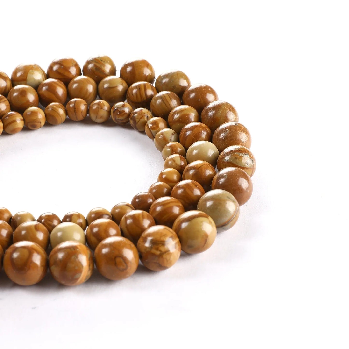 Tiger Skin Beads Wooden Jasper Gemstone Round Beads 4mm to 12mm - BeadsFindingDepot