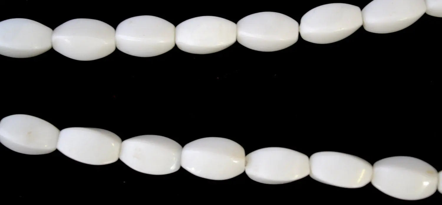 White Agate Natural Stone  Beads, Sold by 1 strand of 34pcs, 6x12mm, 1.5mm hole opening - BeadsFindingDepot