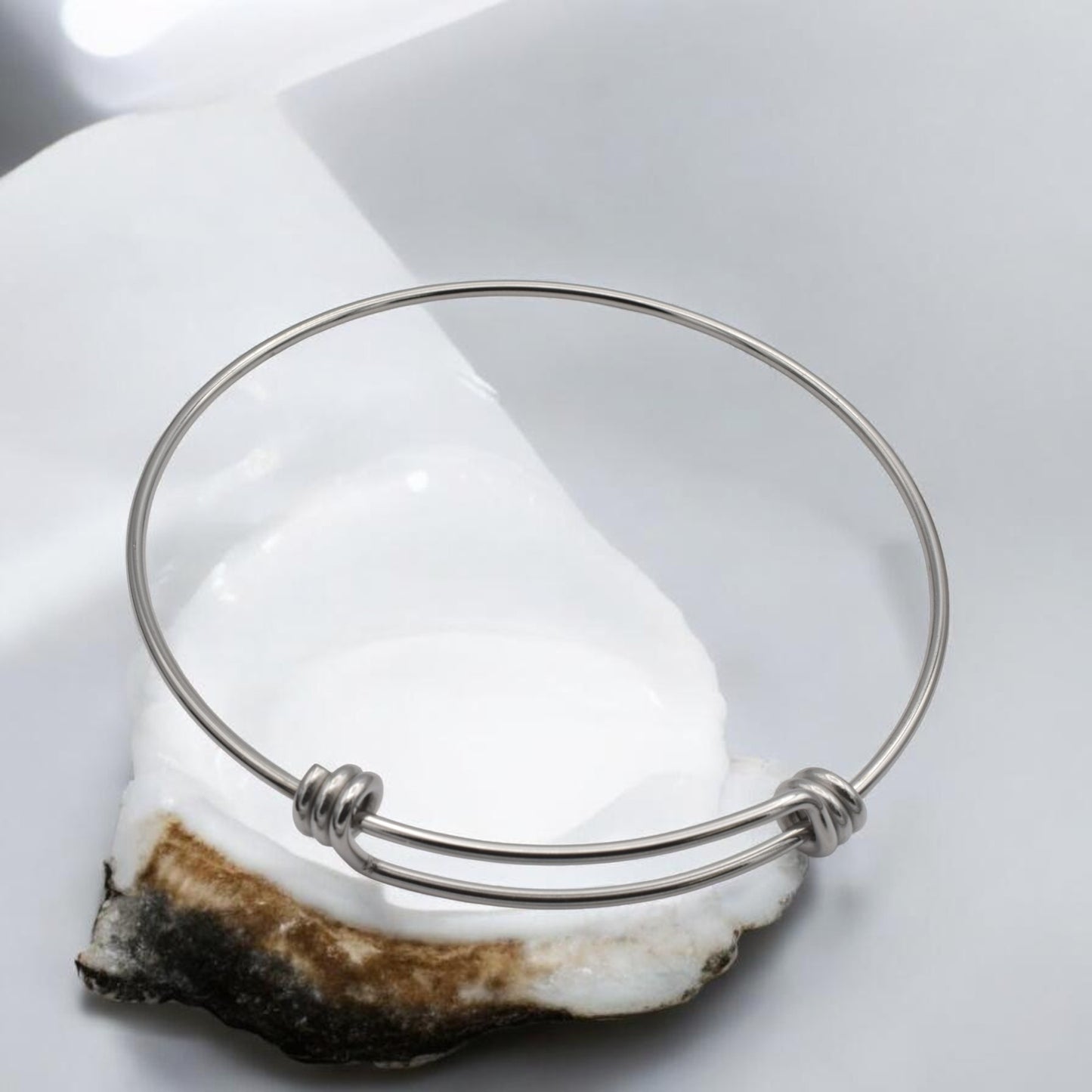 Stainless Steel Bangle Adjustable Bracelet Base - Durable Metal Bangle 2mm Wire Thickness