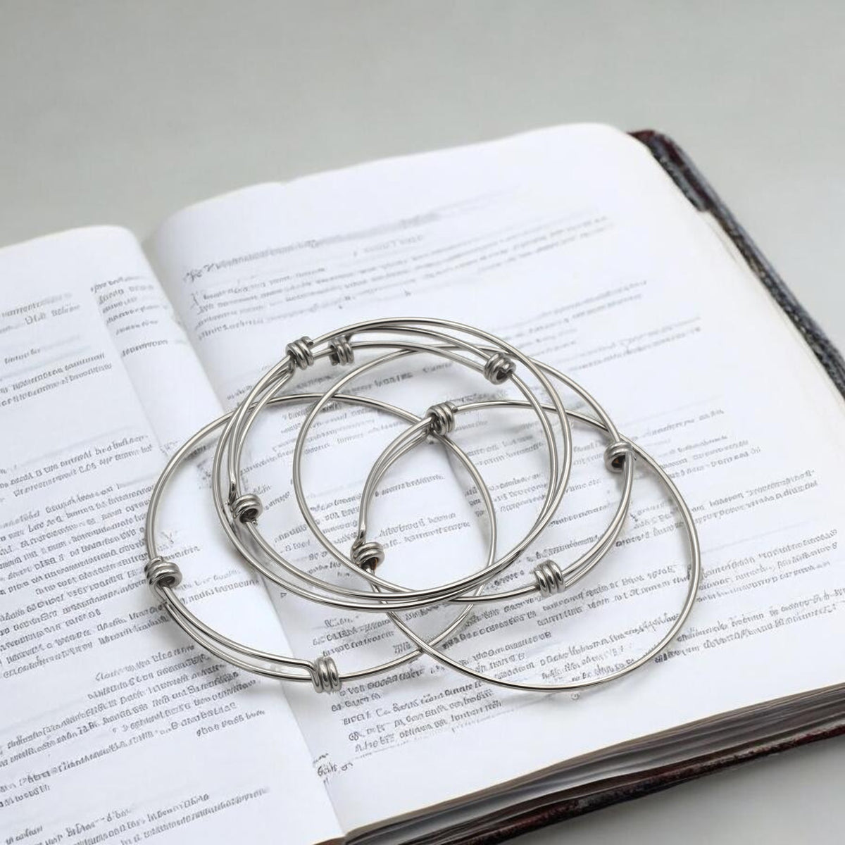 Stainless Steel Bangle Adjustable Bracelet Base - Durable Metal Bangle 2mm Wire Thickness