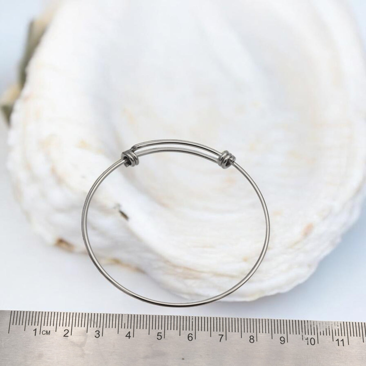 Stainless Steel Bangle Adjustable Bracelet Base - Durable Metal Bangle 2mm Wire Thickness