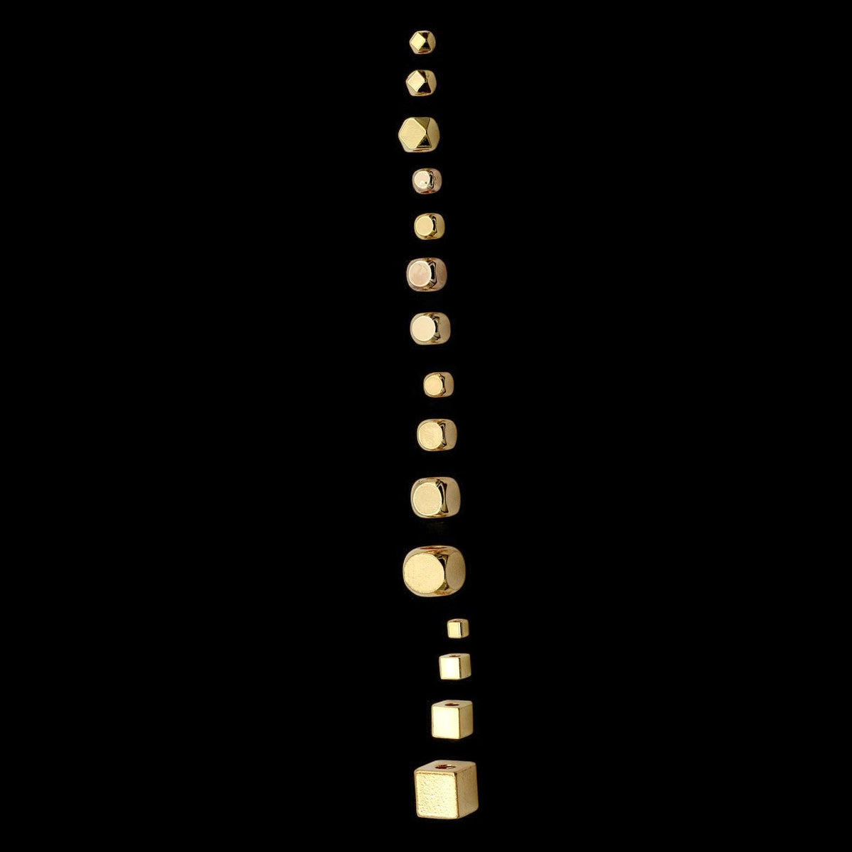 18K Gold Square and Cube Spacer Beads   Mixed Sizes for Jewelry Making USA Seller Sold 20 PCs/PK jewelry making supplies -...