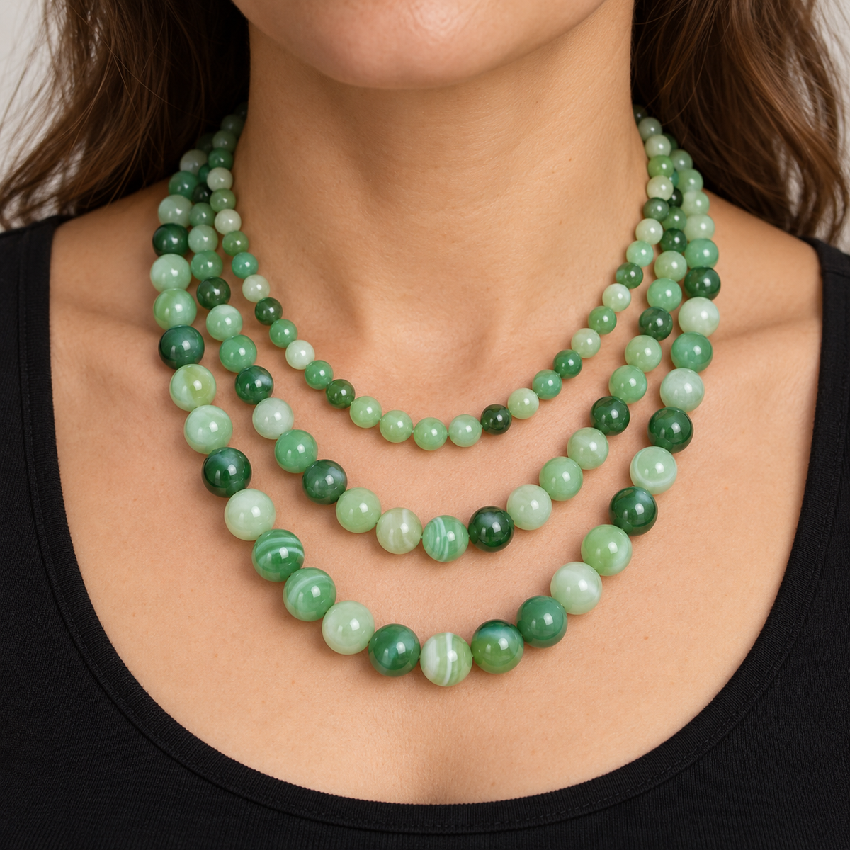 Green lace agate - necklace styling example