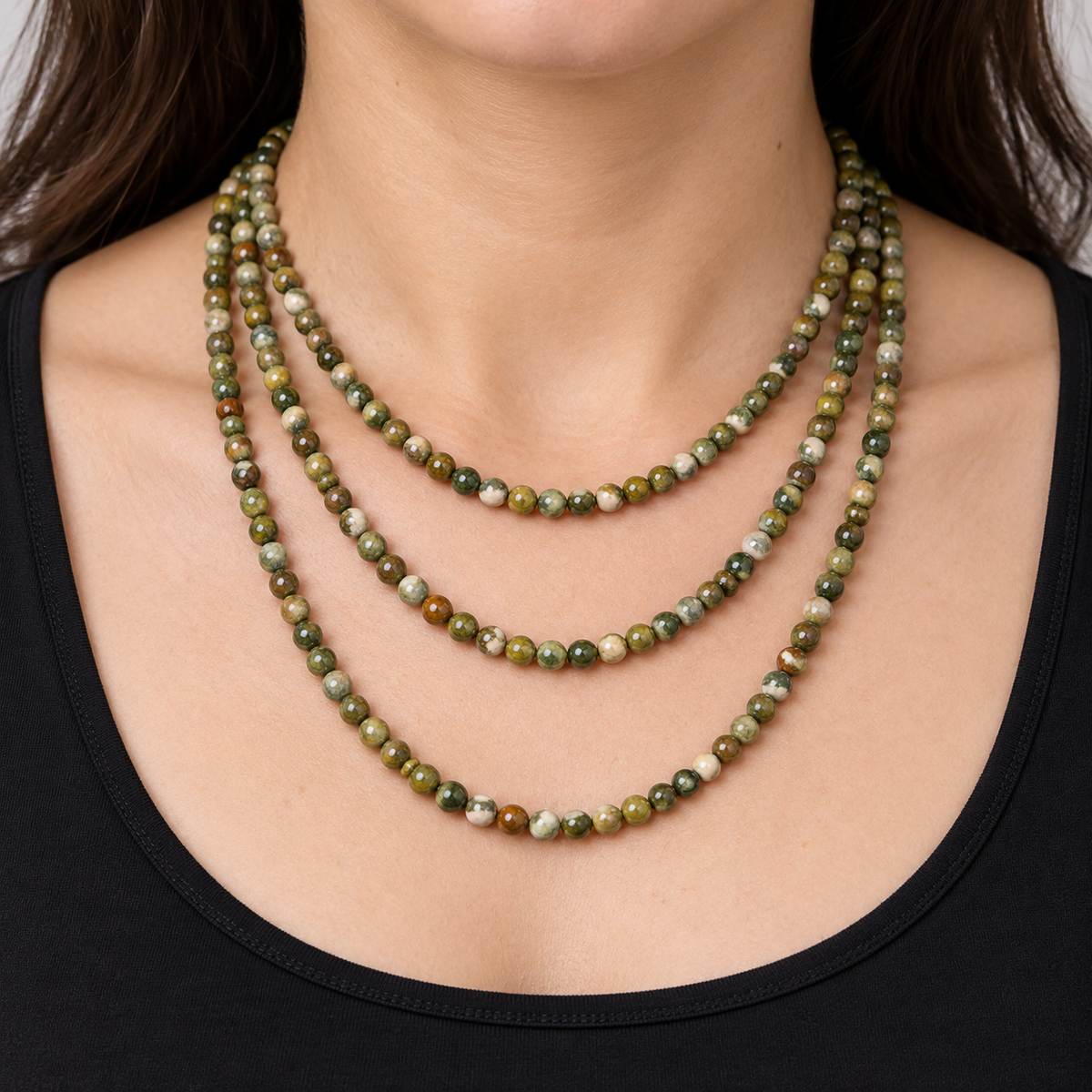 Rain Forest Jasper (Bird Rock) - necklace styling example